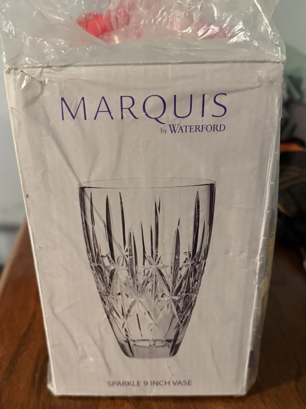 Waterford Marquis Crystal Vase 9” Wedding Gift New Sparkle Cut Glass NWT - Picture 3 of 3